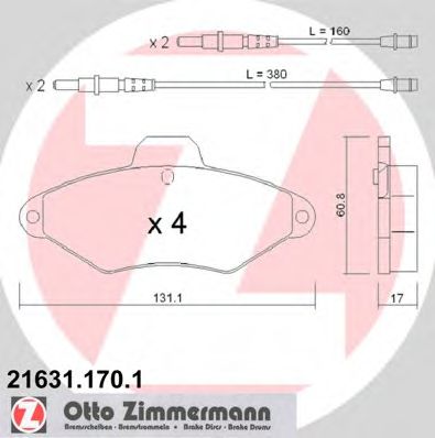 Тормозные колодки Otto Zimmermann 21631.170.1