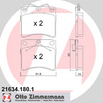 Тормозные колодки Otto Zimmermann 21634.180.1