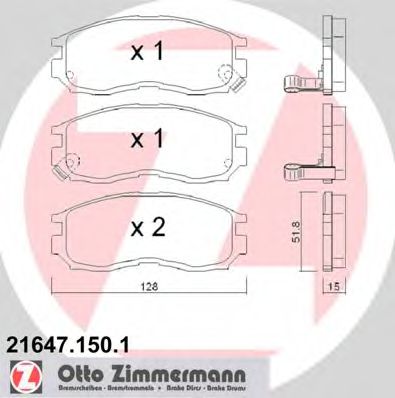 Тормозные колодки Otto Zimmermann 21647.150.1