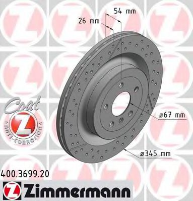 Тормозной диск Otto Zimmermann 400.3699.20