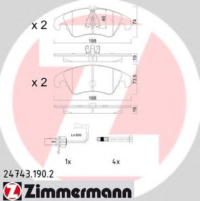Тормозные колодки Otto Zimmermann 24743.190.2