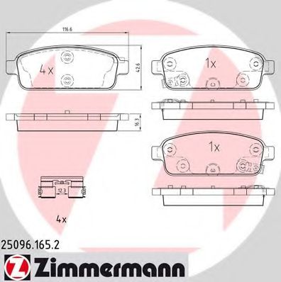 Тормозные колодки Otto Zimmermann 25096.165.2
