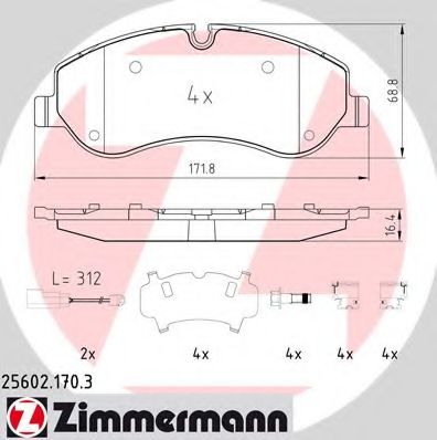 Тормозные колодки Otto Zimmermann 25602.170.3