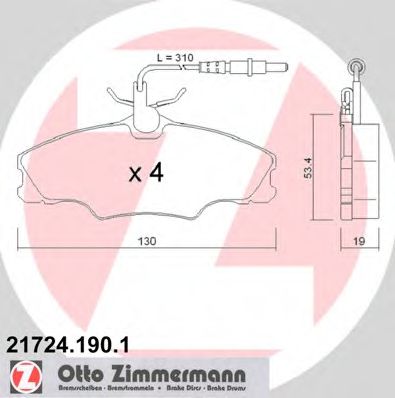 Тормозные колодки Otto Zimmermann 21724.190.1
