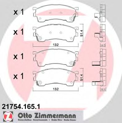Тормозные колодки Otto Zimmermann 21754.165.1