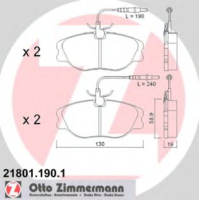Тормозные колодки Otto Zimmermann 21801.190.1