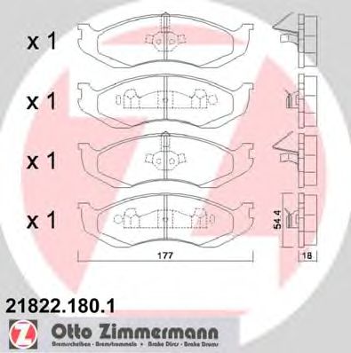 Тормозные колодки Otto Zimmermann 21822.180.1