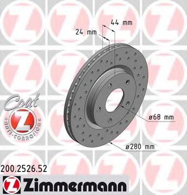 Тормозной диск Otto Zimmermann 200.2526.52