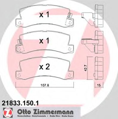 Тормозные колодки Otto Zimmermann 21833.150.1