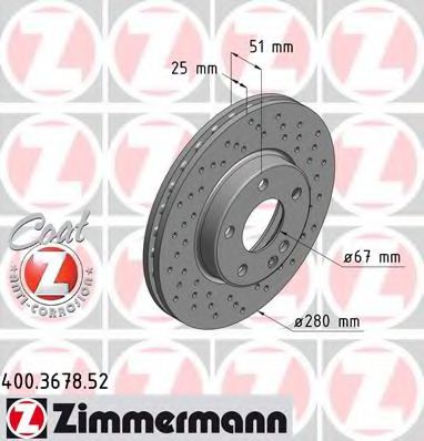 Тормозной диск Otto Zimmermann 400.3678.52