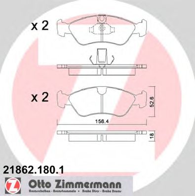 Тормозные колодки Otto Zimmermann 21862.180.1