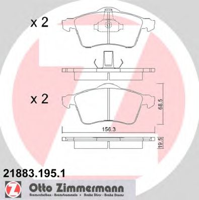 Тормозные колодки Otto Zimmermann 21883.195.1