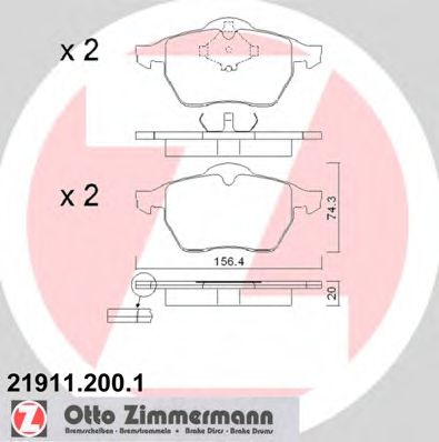 Тормозные колодки Otto Zimmermann 21911.200.1