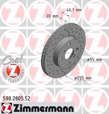 Тормозной диск Otto Zimmermann 590.2805.52