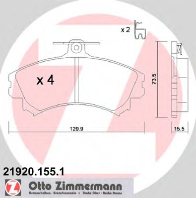 Тормозные колодки Otto Zimmermann 21920.155.1