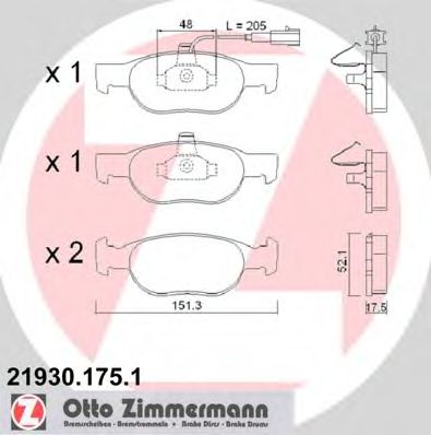 Тормозные колодки Otto Zimmermann 21930.175.1