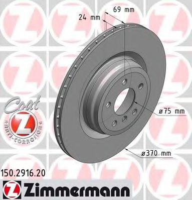 Тормозной диск Otto Zimmermann 150.2916.20