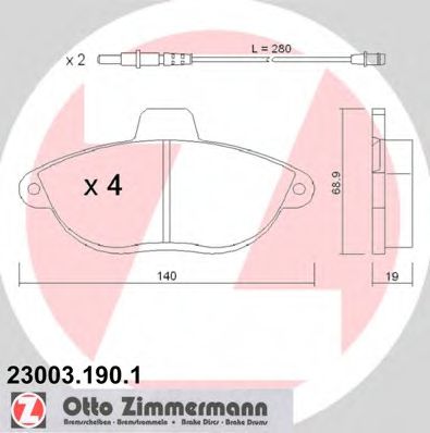 Тормозные колодки Otto Zimmermann 23003.190.1