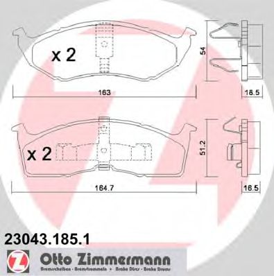 Тормозные колодки Otto Zimmermann 23043.185.1