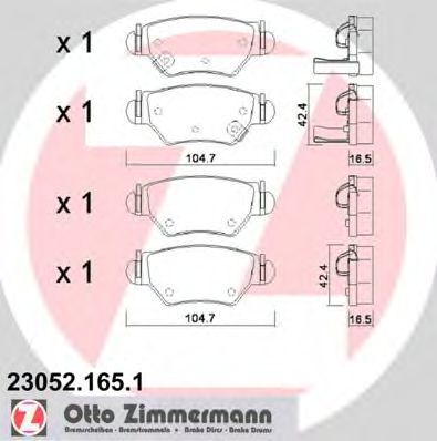 Тормозные колодки Otto Zimmermann 23052.165.1