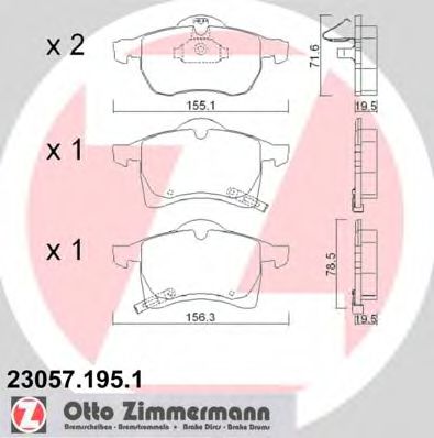 Тормозные колодки Otto Zimmermann 23057.195.1