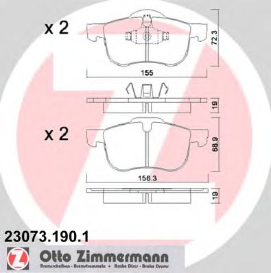 Тормозные колодки Otto Zimmermann 23073.190.1