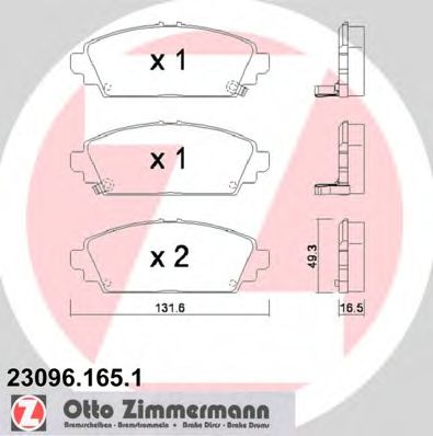 Тормозные колодки Otto Zimmermann 23096.165.1