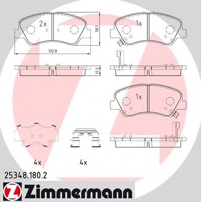 Тормозные колодки Otto Zimmermann 25348.180.2