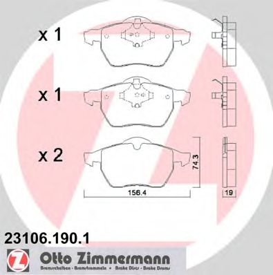 Тормозные колодки Otto Zimmermann 23106.190.1