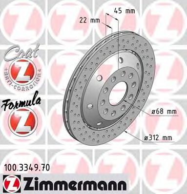 Тормозной диск Otto Zimmermann 100.3349.70