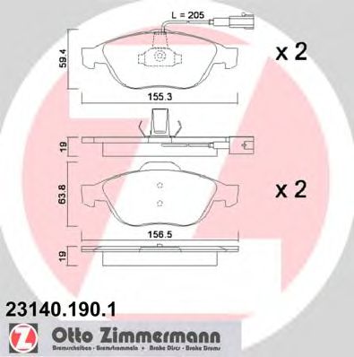 Тормозные колодки Otto Zimmermann 23140.190.1