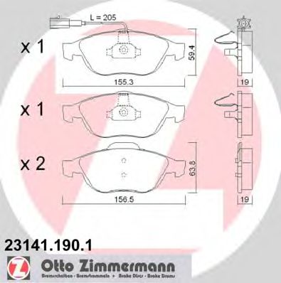 Тормозные колодки Otto Zimmermann 23141.190.1