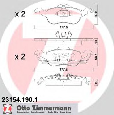 Тормозные колодки Otto Zimmermann 23154.190.1