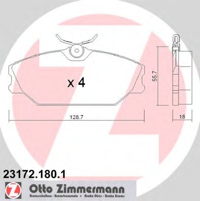 Тормозные колодки Otto Zimmermann 23172.180.1