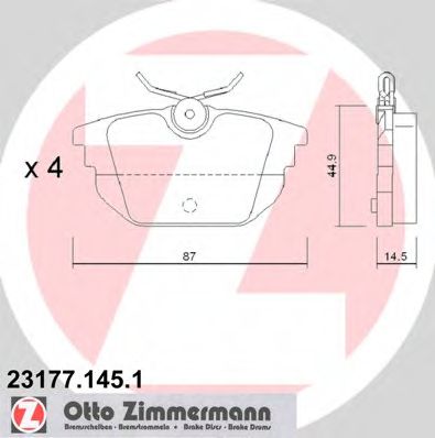 Тормозные колодки Otto Zimmermann 23177.145.1