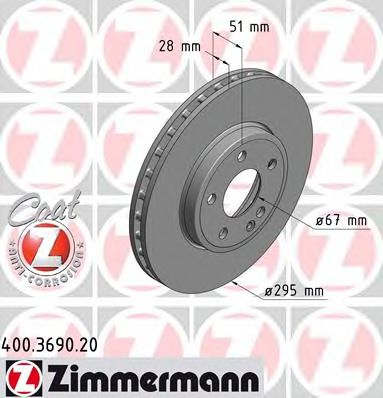 Тормозной диск Otto Zimmermann 400.3690.20