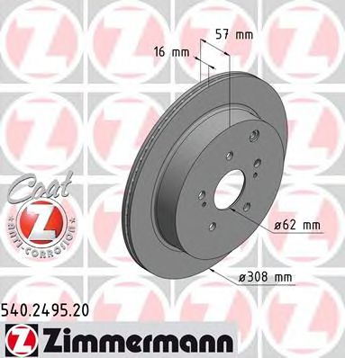 Тормозной диск Otto Zimmermann 540.2495.20