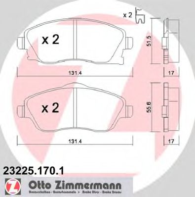 Тормозные колодки Otto Zimmermann 23225.170.1