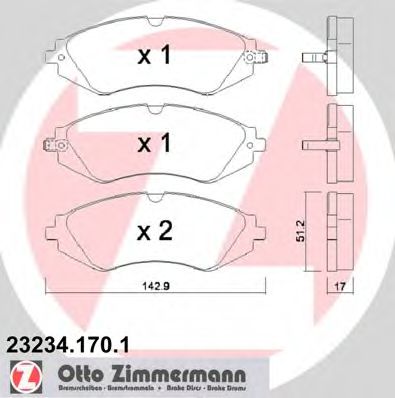 Тормозные колодки Otto Zimmermann 23234.170.1