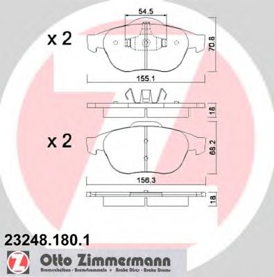 Тормозные колодки Otto Zimmermann 23248.180.1