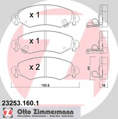 Тормозные колодки Otto Zimmermann 23253.160.1