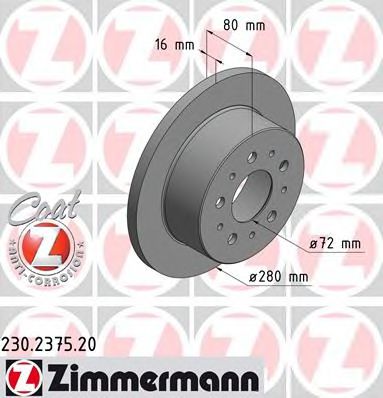 Тормозной диск Otto Zimmermann 230.2375.20