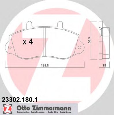 Тормозные колодки Otto Zimmermann 23302.180.1