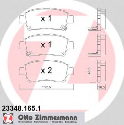 Тормозные колодки Otto Zimmermann 23348.165.1