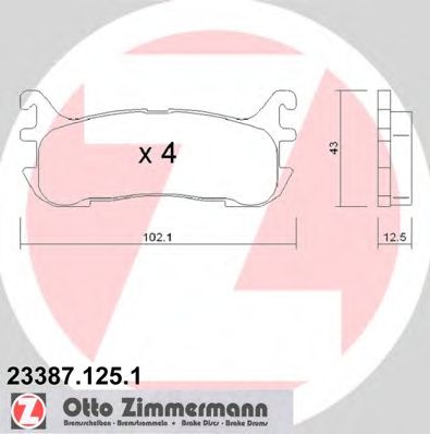 Тормозные колодки Otto Zimmermann 23387.125.1