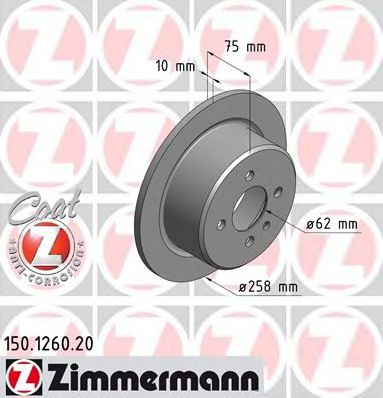 Тормозной диск Otto Zimmermann 150.1260.20