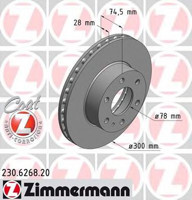 Тормозной диск Otto Zimmermann 230.6268.20