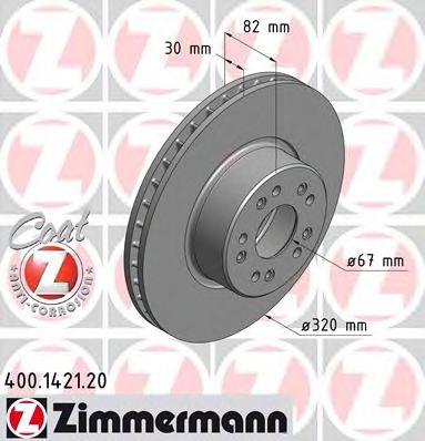 Тормозной диск Otto Zimmermann 400.1421.20