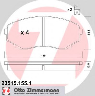 Тормозные колодки Otto Zimmermann 23515.155.1