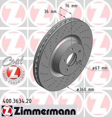 Тормозной диск Otto Zimmermann 400.3634.20